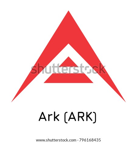 Vector illustration crypto coin icon on isolated white background Ark (ARK). Name of the crypto currency and the short trade name on the exchange. Digital currency