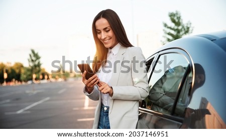 Similar – Image, Stock Photo Girl stands near the wall and drops the shadow