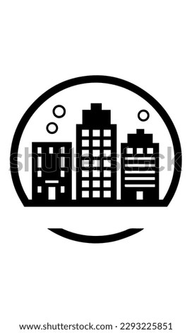 Building office apartments condominiums vector icon silhouette