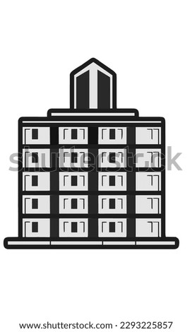 Building office apartments condominiums vector icon silhouette