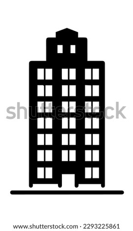 Building office apartments condominiums vector icon silhouette