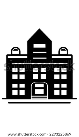 Building office apartments condominiums vector icon silhouette