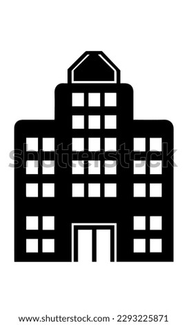 Building office apartments condominiums vector icon silhouette