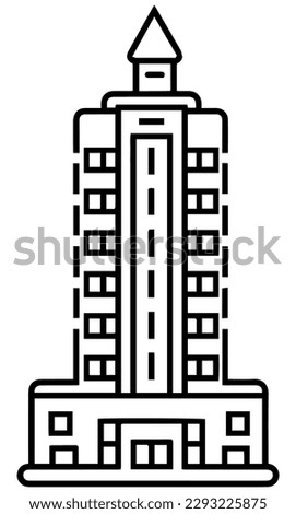 Building office apartments condominiums vector icon silhouette