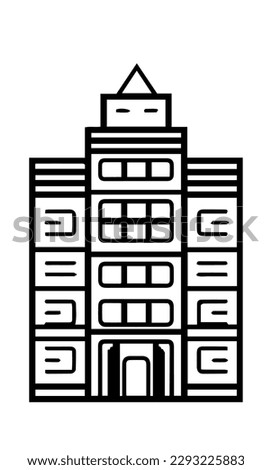 Building office apartments condominiums vector icon silhouette