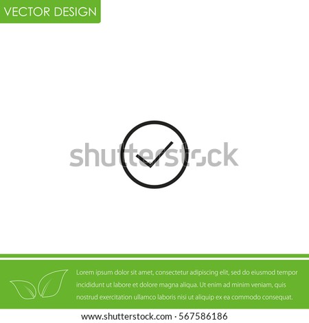 Ok Outline  Vector Icon.