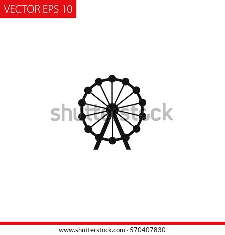 Ferris wheel Vector Icon.