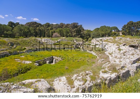 Syracuse Sicily roman arena amphitheater ruins