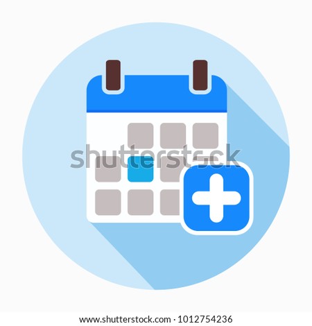 New event icon. Add calendar icon vector, filled flat sign, solid pictogram. Calendar with plus symbol. Add, calendar, event, agenda, appointment, binder, business, date, deadline, design, filled