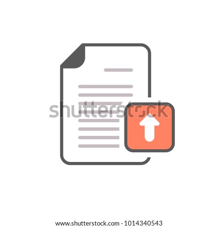 Arrow document file page upload icon. Vector icon