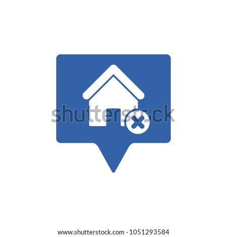 Address icon with cancel sign. Address icon and close, delete, remove symbol. Vector icon