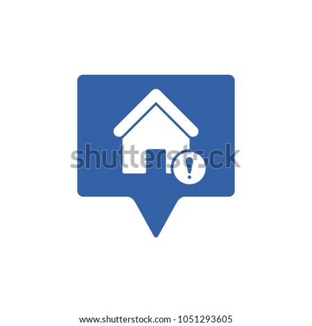 Address icon with exclamation mark. Address icon and alert, error, alarm, danger symbol. Vector icon