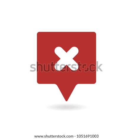GPS icon with cancel sign. GPS icon and close, delete, remove symbol. Vector icon