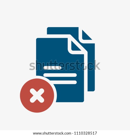 Copy icon, signs icon with cancel sign. Copy icon and close, delete, remove symbol. Vector illustration