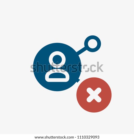 Share icon, multimedia icon with cancel sign. Share icon and close, delete, remove symbol. Vector illustration
