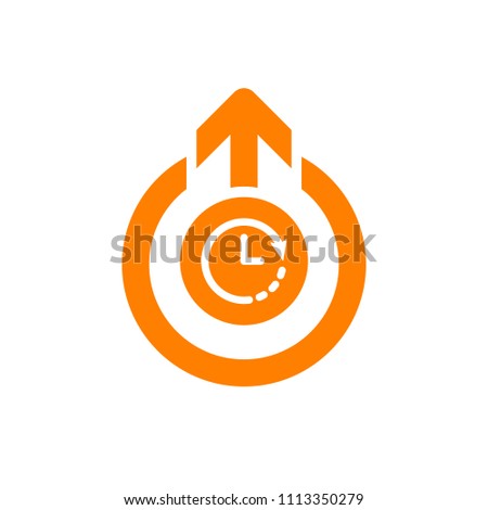 Logout icon, signs icon with clock sign. Logout icon and countdown, deadline, schedule, planning symbol. Vector illustration