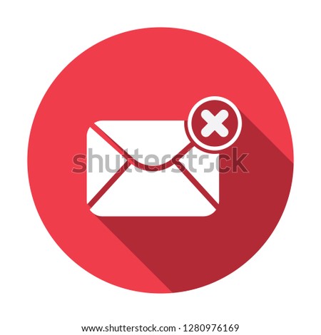 Mail icon with cancel sign. Mail icon and close, delete, remove symbol. Vector icon