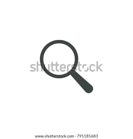 Search Icon Vector. Find icon single. Magnifying glass sign. Magnify, Zoom symbol. Magnifier illustration isolated. Optical Web tool. Exploration sign. Focus, look, seek, lens. Search, icon, look, mag