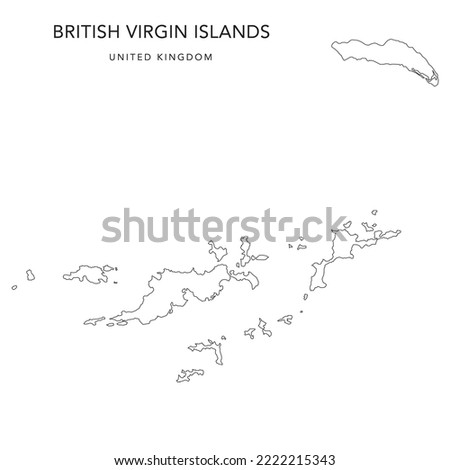 Administrative Map of the British Virgin Islands as of 2022 - United Kingdom - Vector Map