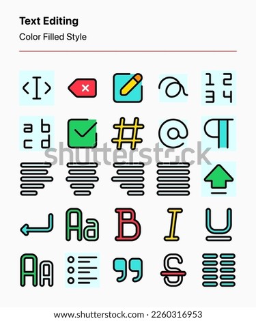 A set of customizable text editing icons. Perfect for app and web interfaces, graphic design, and other projects