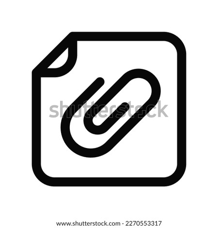 Editable vector attachment file icon. Black, line style, transparent white background. Part of a big icon set family. Perfect for web and app interfaces, presentations, infographics, etc