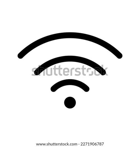 Editable vector wifi access signal icon. Black, line style, transparent white background. Part of a big icon set family. Perfect for web and app interfaces, presentations, infographics, etc