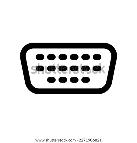 Editable vector vga cable port icon. Black, line style, transparent white background. Part of a big icon set family. Perfect for web and app interfaces, presentations, infographics, etc