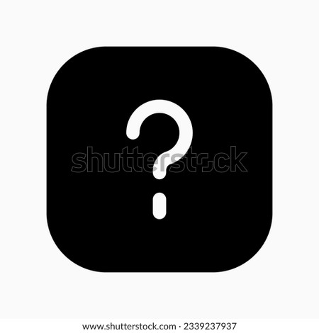 Editable vector question mark info square icon. Black, line style, transparent white background. Part of a big icon set family. Perfect for web and app interfaces, presentations, infographics, etc