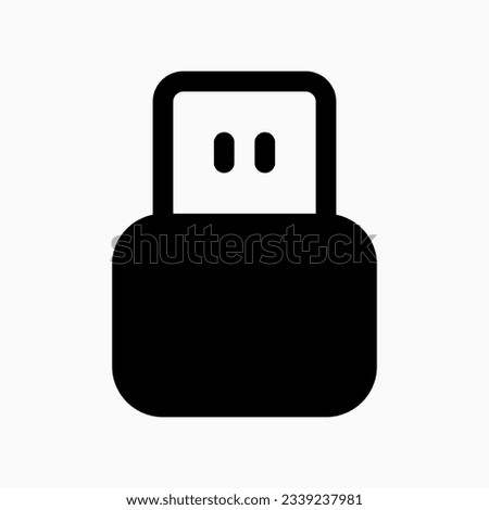 Editable vector usb plug icon. Black, line style, transparent white background. Part of a big icon set family. Perfect for web and app interfaces, presentations, infographics, etc