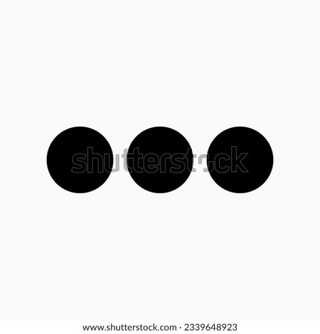 Vector horizontal ellipsis menu icon. Black, white background. Perfect for app and web interfaces, infographics, presentations, marketing, etc.