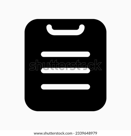 Editable vector file clipboard paste icon. Black, line style, transparent white background. Part of a big icon set family. Perfect for web and app interfaces, presentations, infographics, etc