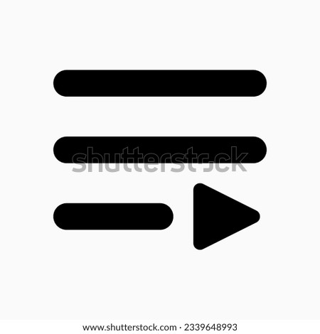 Editable vector media player playlist icon. Black, transparent white background. Part of a big icon set family. Perfect for web and app interfaces, presentations, infographics, etc