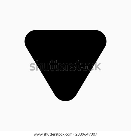 Editable vector down triangle arrow icon. Black, transparent white background. Part of a big icon set family. Perfect for web and app interfaces, presentations, infographics, etc