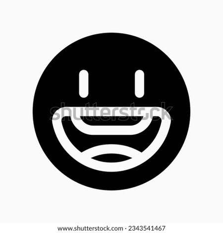 Editable friendly, wide smiling face vector icon. Part of a big icon set family. Perfect for web and app interfaces, presentations, infographics, etc