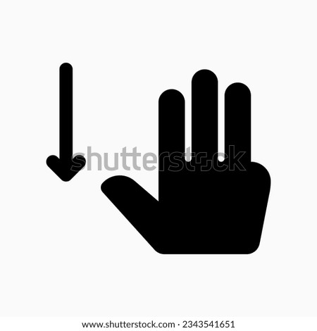 Editable three fingers swipe down vector icon. Part of a big icon set family. Perfect for web and app interfaces, presentations, infographics, etc