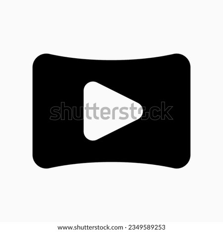 Editable curved wide screen, play video vector icon. Movie, cinema, entertainment. Part of a big icon set family. Perfect for web and app interfaces, presentations, infographics, etc