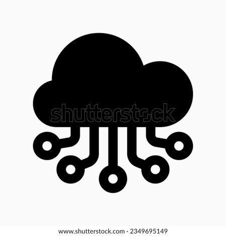 Editable cloud network, computing vector icon. AI technology, artificial intelligence, computer. Part of a big icon set family. Perfect for web and app interfaces, presentations, infographics, etc