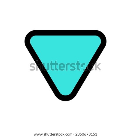 Editable vector down triangle arrow icon. Black, transparent white background. Part of a big icon set family. Perfect for web and app interfaces, presentations, infographics, etc