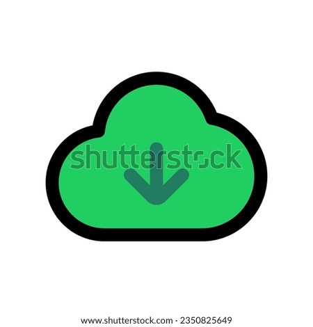 Editable vector cloud download icon. Black, line style, transparent white background. Part of a big icon set family. Perfect for web and app interfaces, presentations, infographics, etc