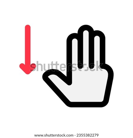 Editable three fingers swipe down vector icon. Part of a big icon set family. Perfect for web and app interfaces, presentations, infographics, etc