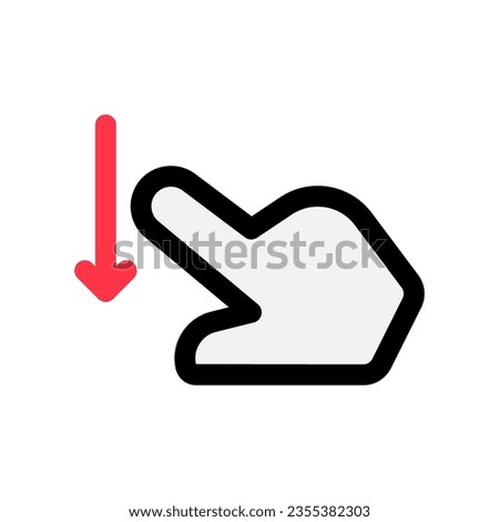 Editable one finger swipe down vector icon. Part of a big icon set family. Perfect for web and app interfaces, presentations, infographics, etc