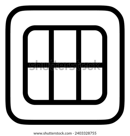 Editable vector table grid view icon. Black, line style, transparent white background. Part of a big icon set family. Perfect for web and app interfaces, presentations, infographics, etc