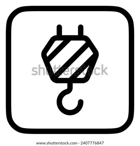 Editable crane hook, cable, lifting, loading vector icon. Construction, tools, industry. Part of a big icon set family. Perfect for web and app interfaces, presentations, infographics, etc