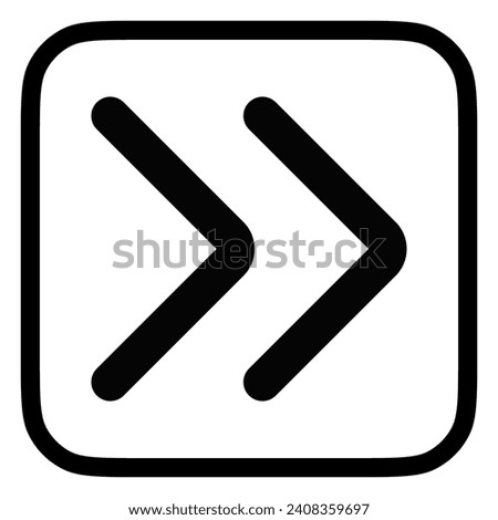 Vector double arrow chevron right icon. Perfect for app and web interfaces, infographics, presentations, marketing, etc.
