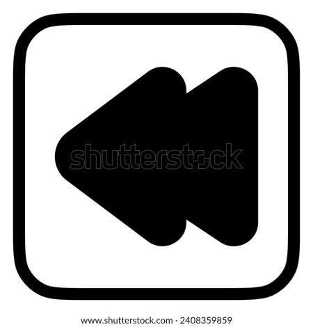 Editable vector rewind arrow icon. Black, transparent white background. Part of a big icon set family. Perfect for web and app interfaces, presentations, infographics, etc