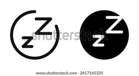 Editable vector sleep hybernate icon. Black, line style, transparent white background. Part of a big icon set family. Perfect for web and app interfaces, presentations, infographics, etc