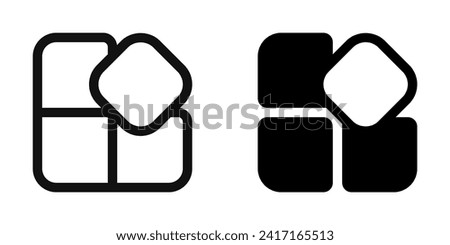Editable vector widget icon. Black, line style, transparent white background. Part of a big icon set family. Perfect for web and app interfaces, presentations, infographics, etc