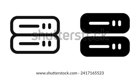 Editable vector server storage drive icon. Black, line style, transparent white background. Part of a big icon set family. Perfect for web and app interfaces, presentations, infographics, etc