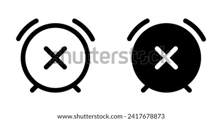 Editable vector turn off, close, delete alarm icon. Black, line style, transparent white background. Part of a big icon set family. Perfect for web and app interfaces, presentations, infographics, etc