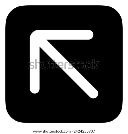 Vector left diagonal arrow chevron icon. Perfect for app and web interfaces, infographics, presentations, marketing, etc.
